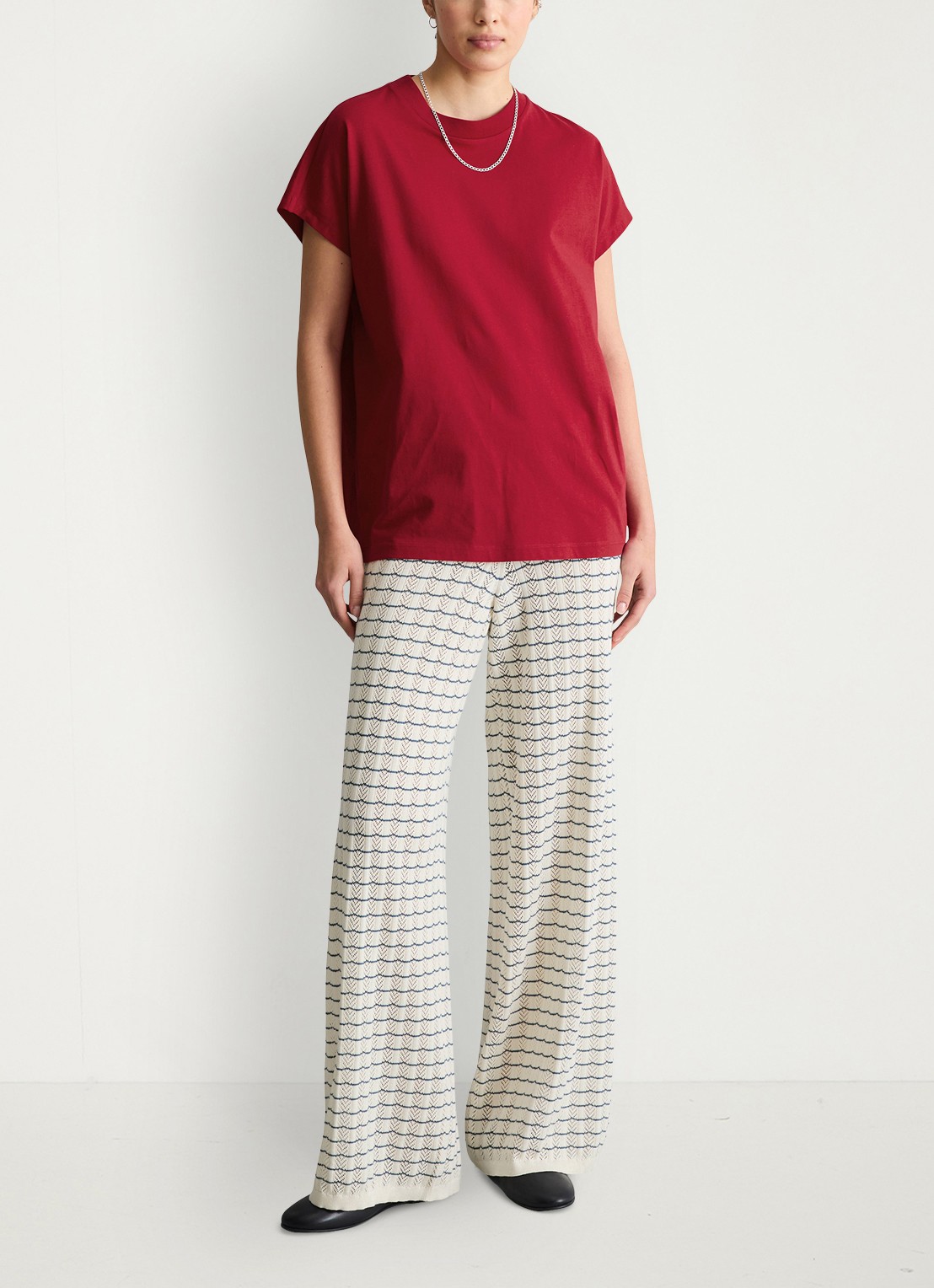Marc O'Polo Denim T-shirt met ronde hals - voorkant 4 vivid cherry-6882 / rood