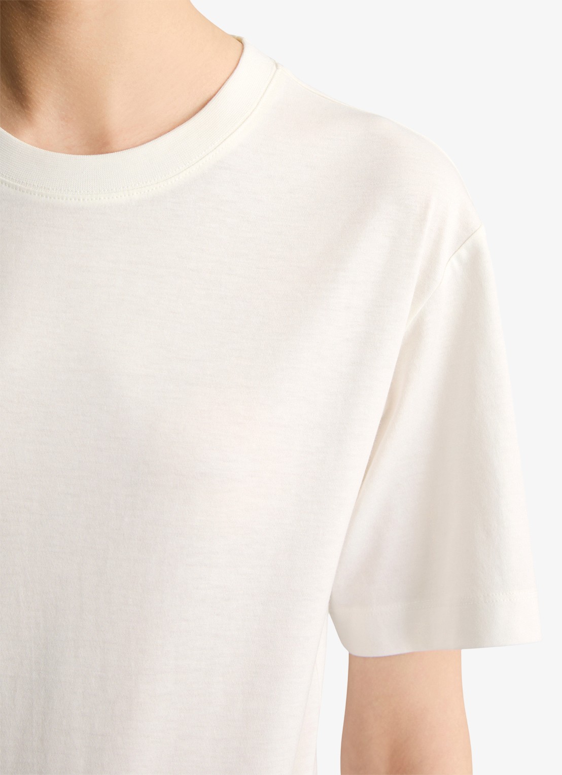 Marc O'Polo Denim T-shirt met ronde hals - detail 5 silky white-1183 / wit