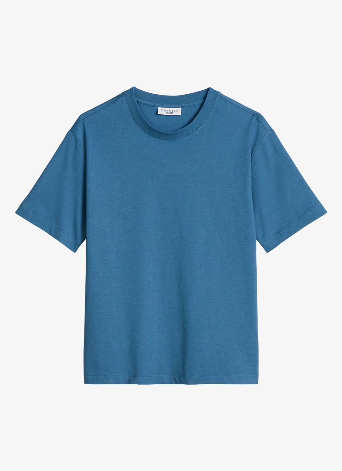 Marc O'Polo Denim T-shirt met ronde hals - voorkant medium blue 4671-4671 / blauw