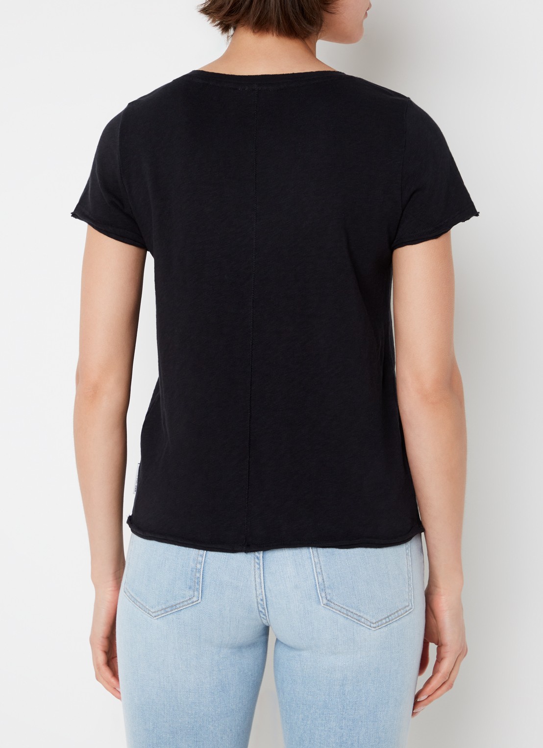 Marc O'Polo Denim T-shirt met V-hals - achterkant 3 zwart