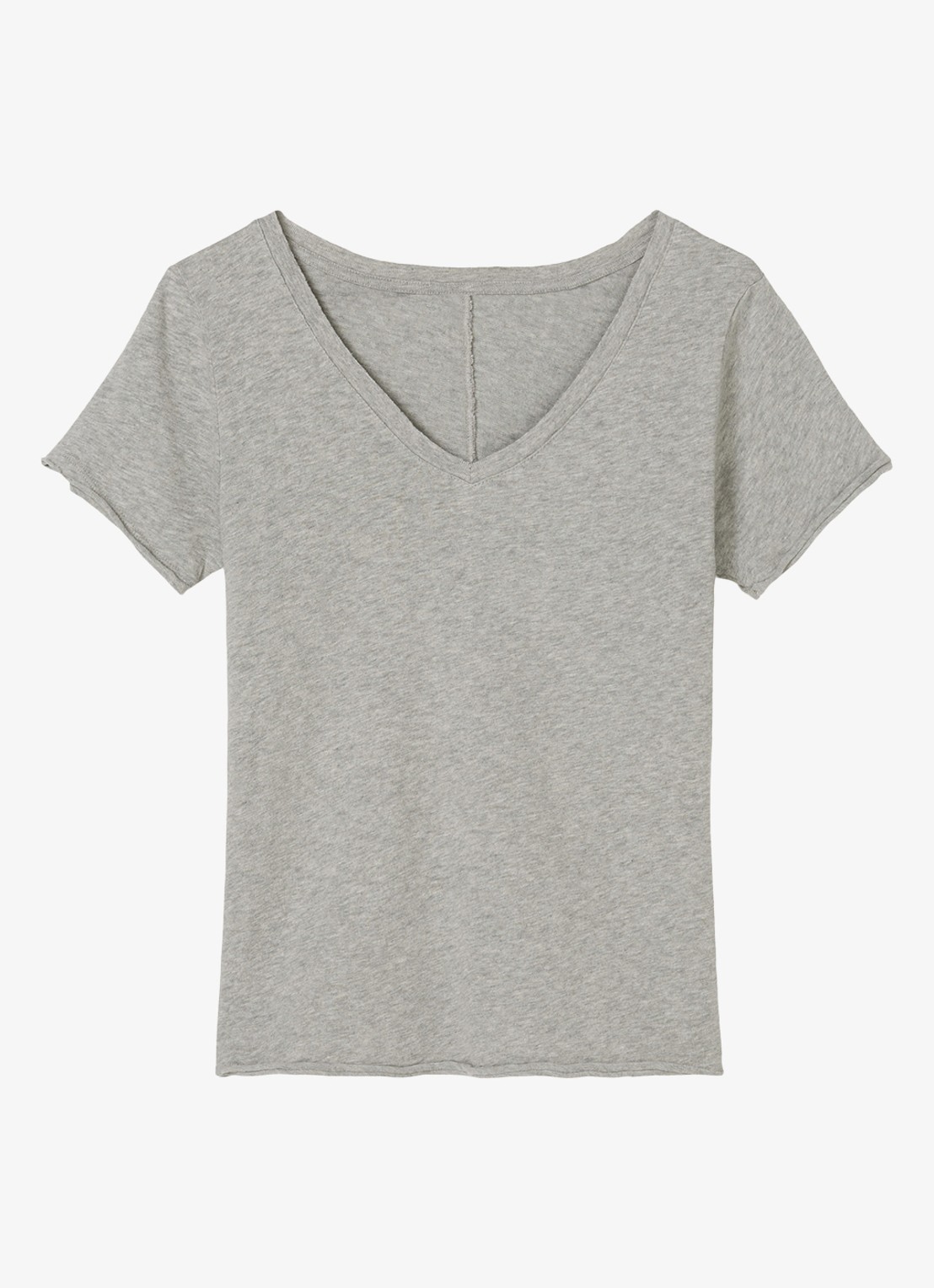 Marc O'Polo Denim T-shirt met V-hals - voorkant 2 grijsmele