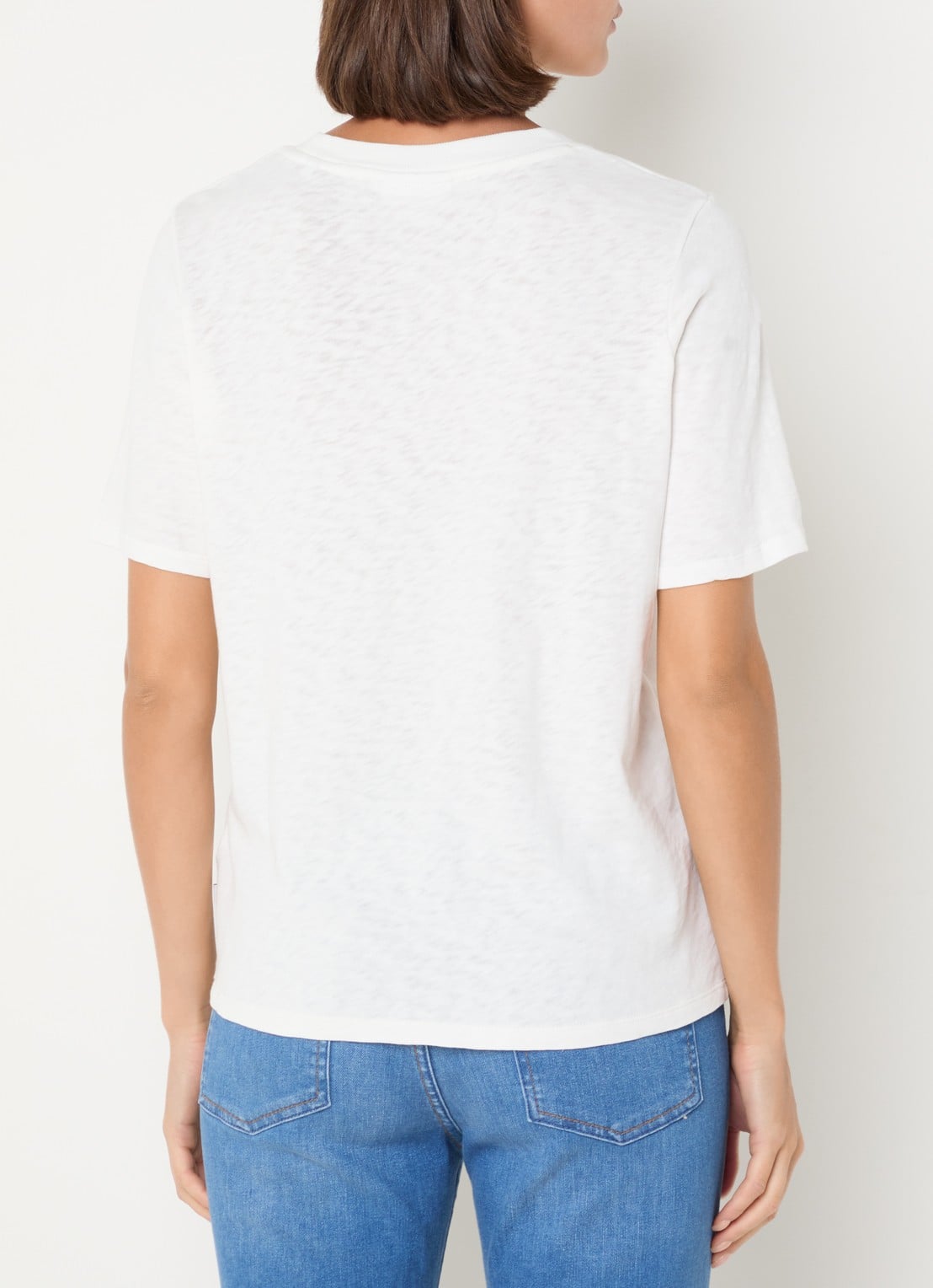 Marc O'Polo Denim T-shirt van  katoen - achterkant 3 gebroken wit