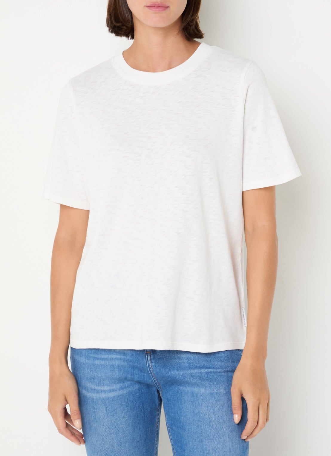 Marc O'Polo Denim T-shirt van  katoen - detail 4 gebroken wit