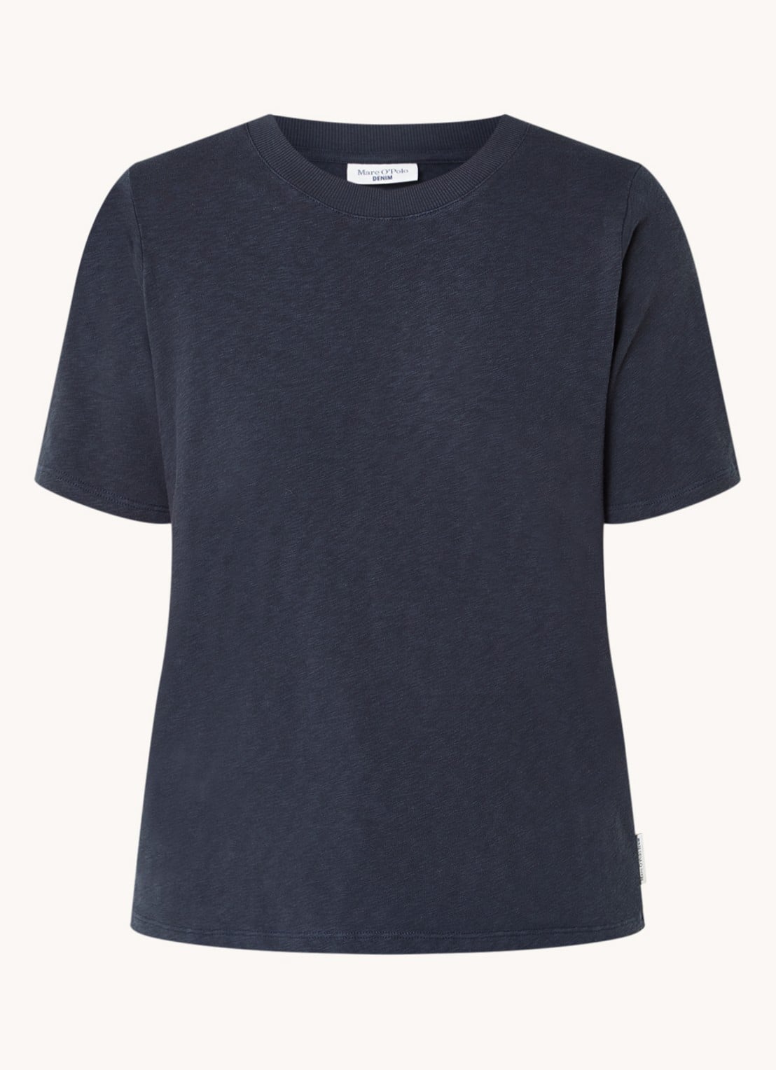Marc O'Polo Denim T-shirt van  katoen - voorkant 2 donkerblauw