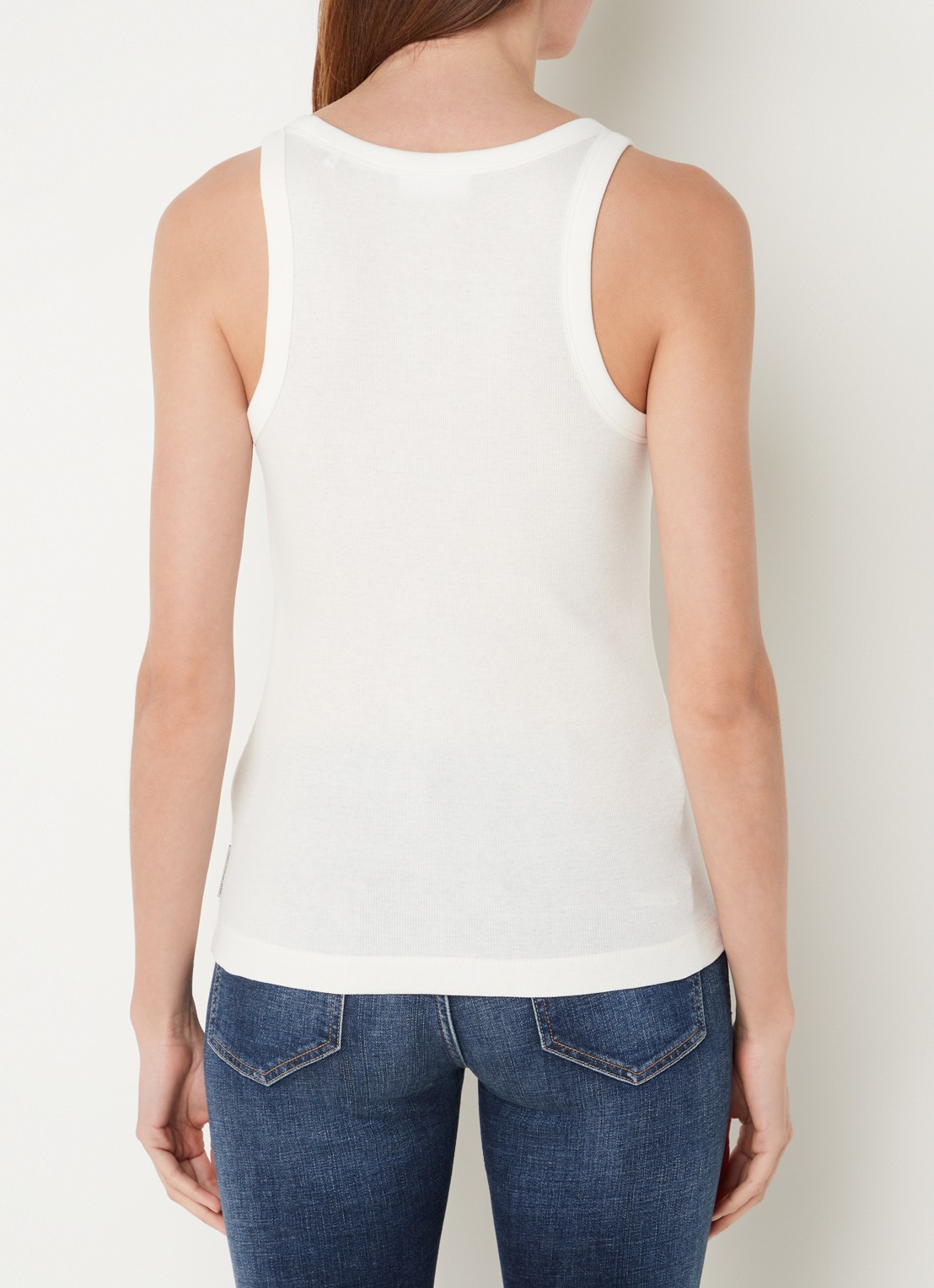 Marc O'Polo Denim Tanktop met ribstructuur - achterkant 4 gebroken wit