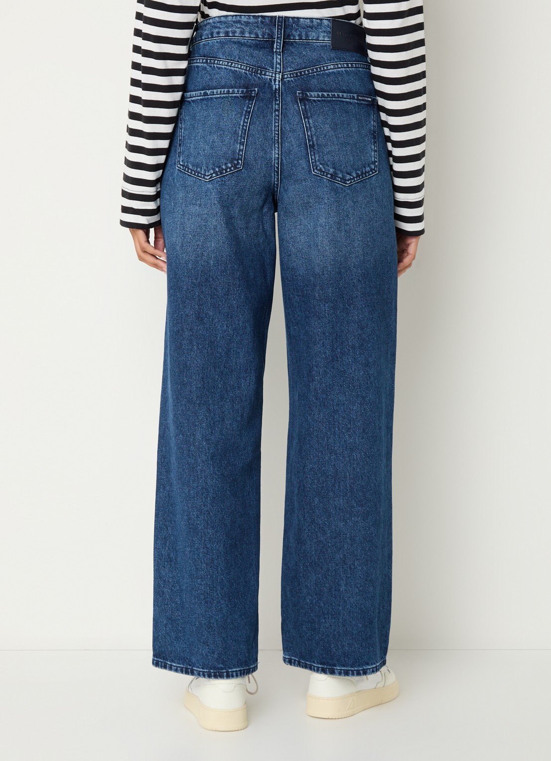 Marc O'Polo Denim Tomma high waist loose fit jeans met medium wassing - achterkant 2 indigo