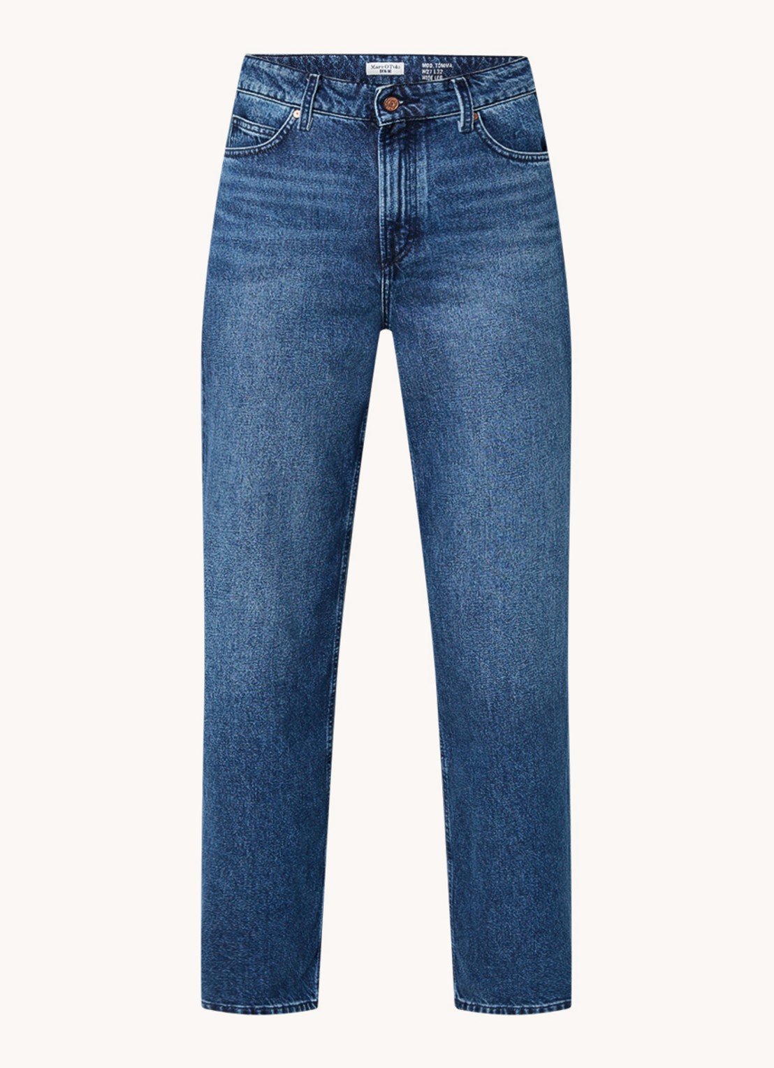 Marc O'Polo Denim Tomma high waist loose fit jeans met medium wassing - voorkant 3 indigo