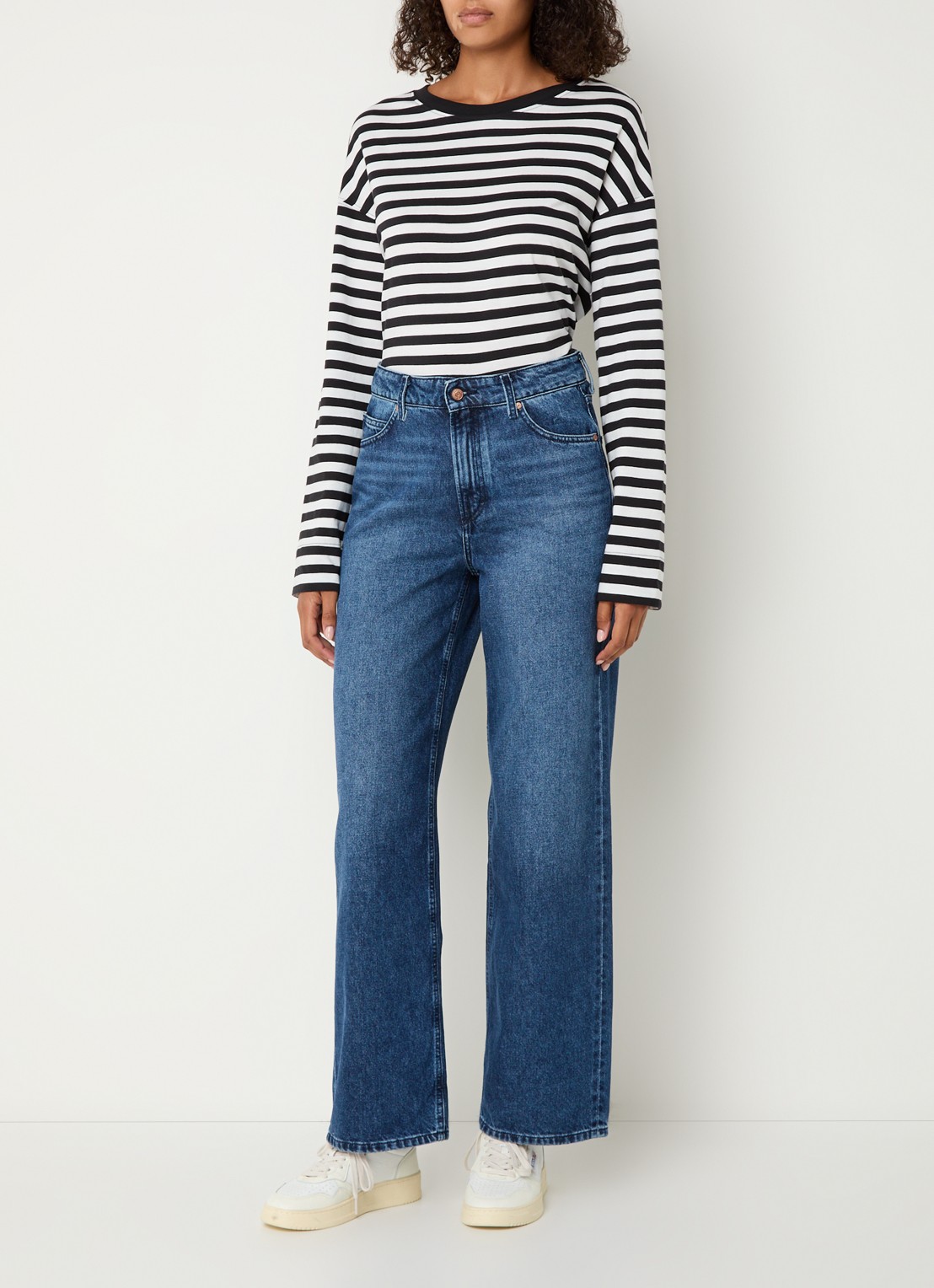 Marc O'Polo Denim Tomma high waist loose fit jeans met medium wassing - voorkant 4 indigo