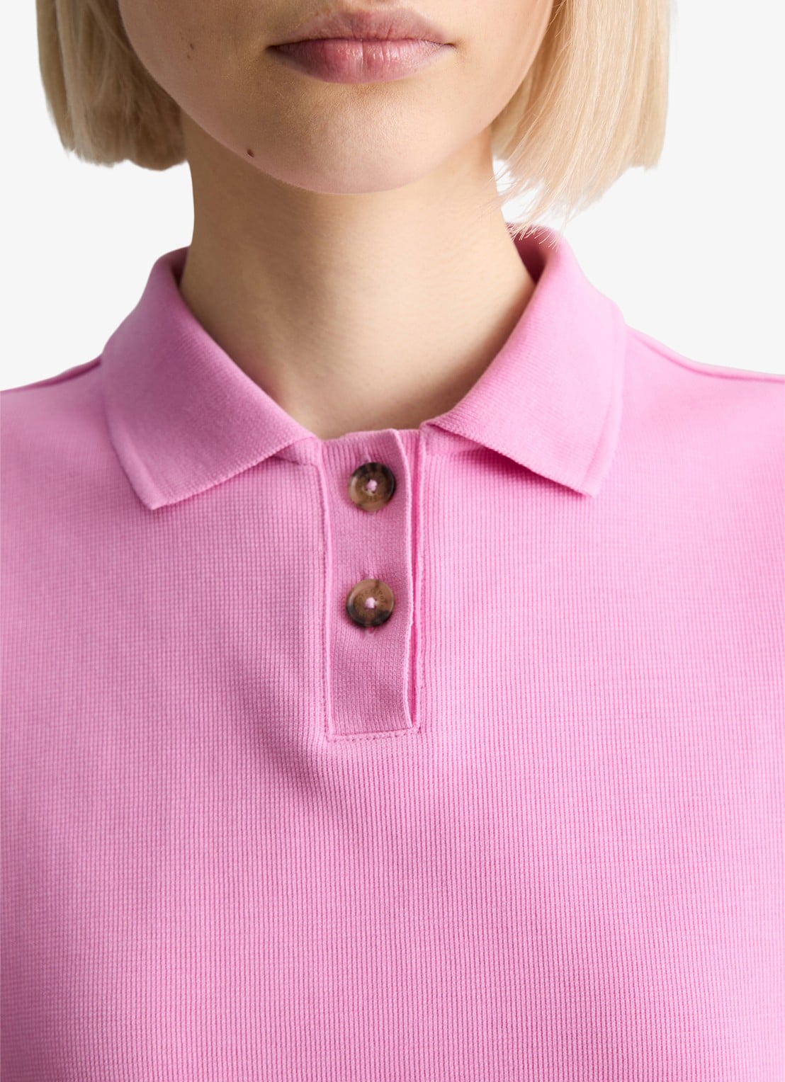 Marc O'Polo Denim Top met polokraag - detail 5 pale bubblegum/8205