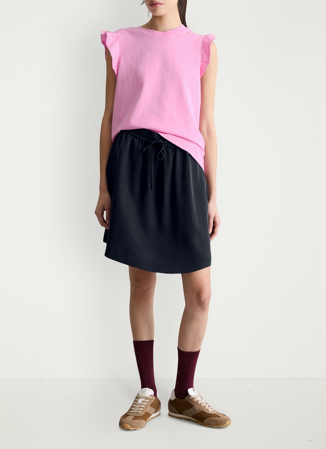Marc O'Polo Denim Top met vlindermouw - voorkant 2 pale bubblegum/8205