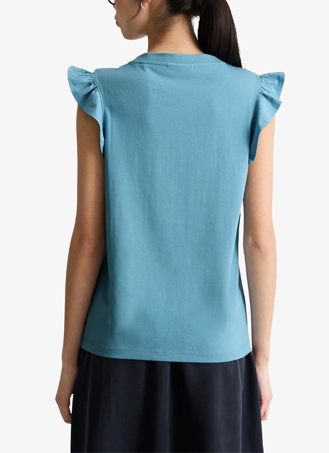 Marc O'Polo Denim Top met vlindermouw - achterkant 5 blue dawn/5429