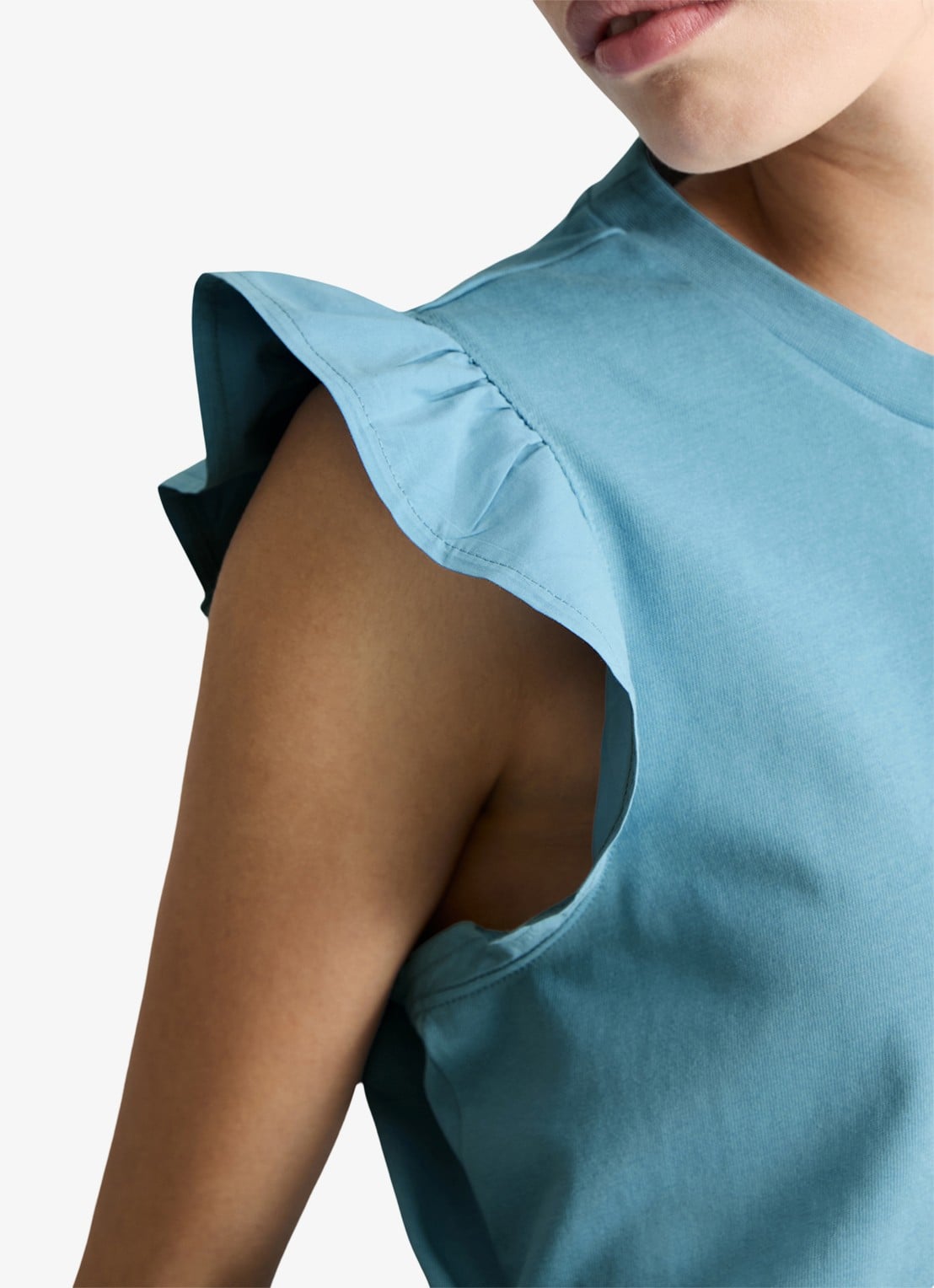 Marc O'Polo Denim Top met vlindermouw - detail 2 blue dawn/5429