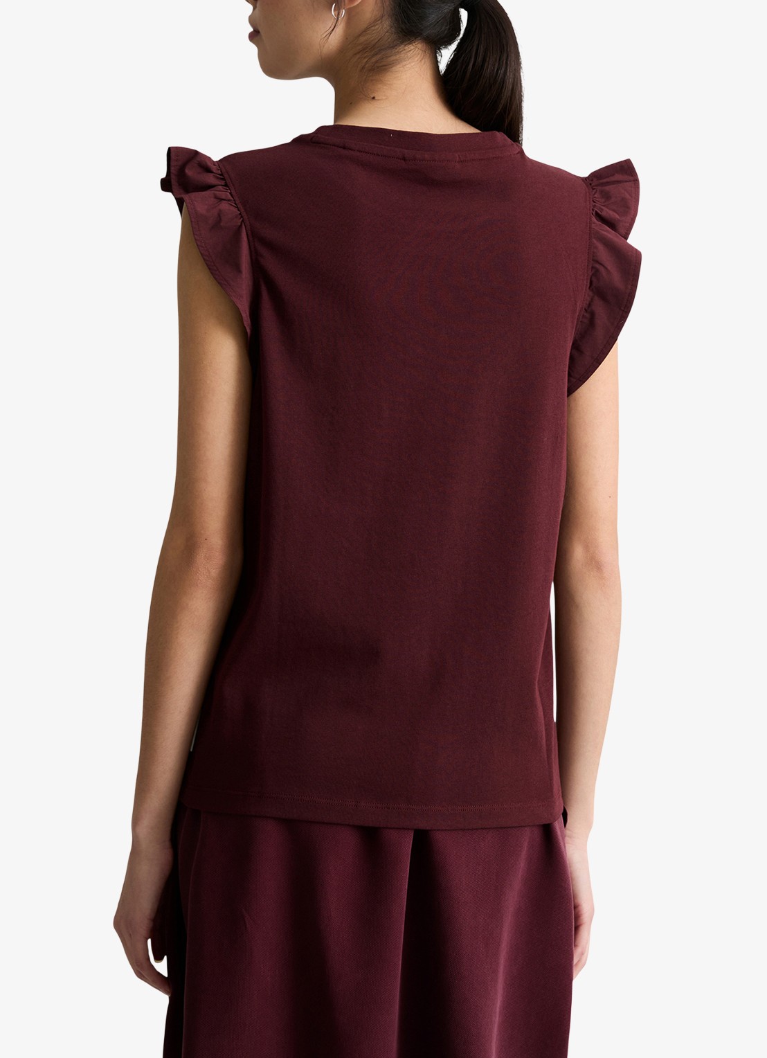 Marc O'Polo Denim Top met vlindermouw - achterkant merlot red/6932