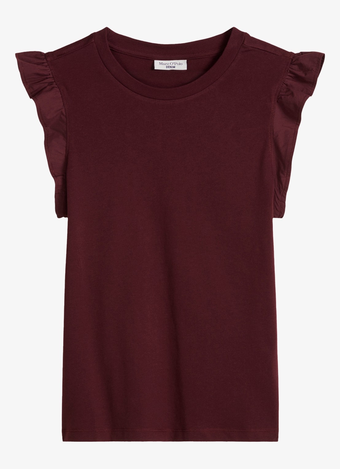Marc O'Polo Denim Top met vlindermouw - voorkant 4 merlot red/6932