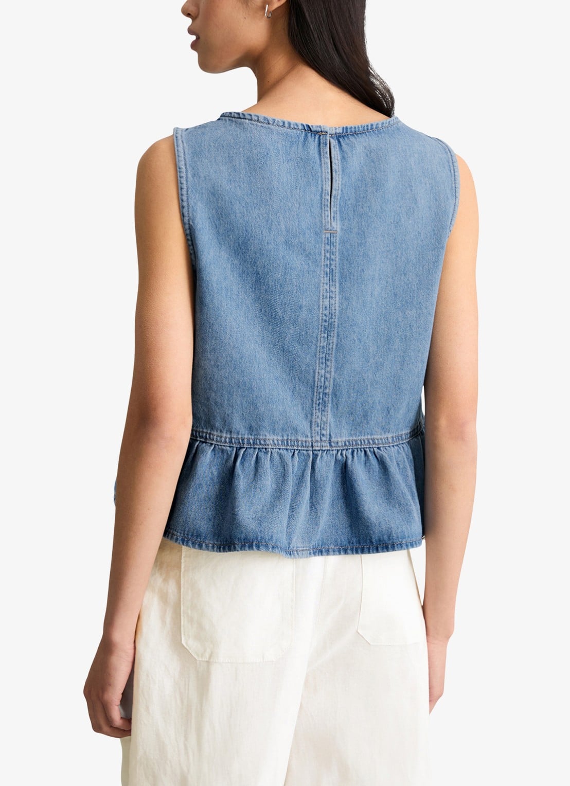Marc O'Polo Denim Top van denim - achterkant 5 medium blue 01-4928 / blauw