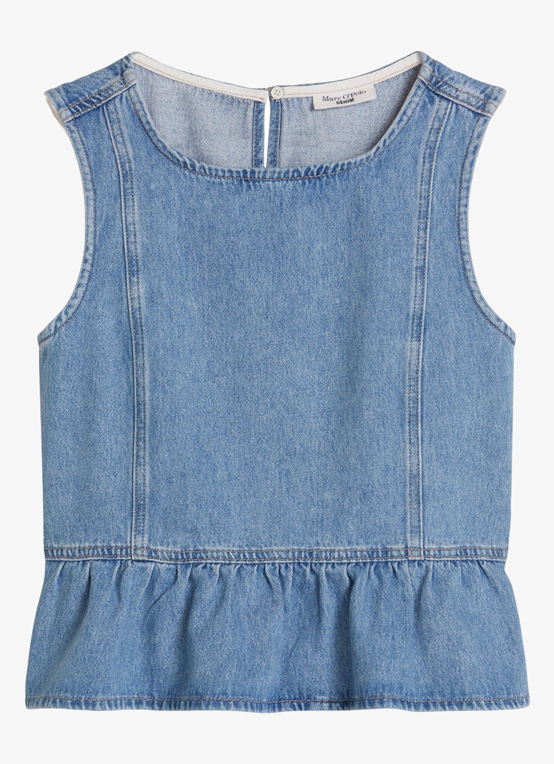 Marc O'Polo Denim Top van denim - voorkant medium blue 01-4928 / blauw