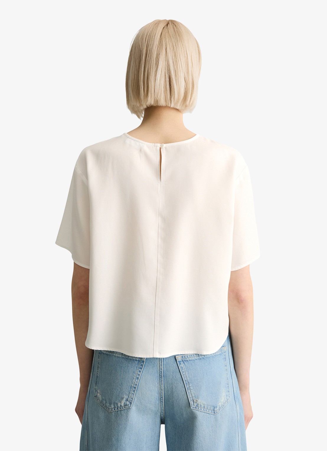 Marc O'Polo Denim Tuniek met ronde hals - achterkant 3 silky white/1183