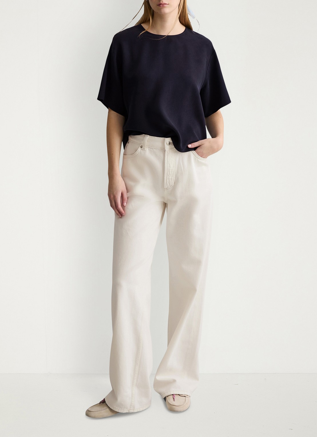 Marc O'Polo Denim Tuniek met ronde hals - voorkant 5 blue depths/4133
