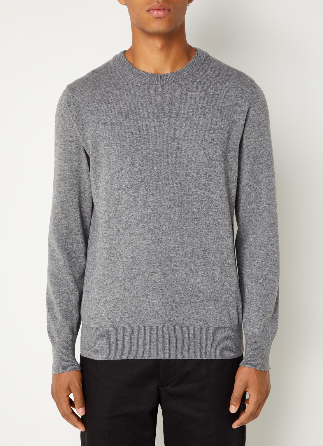 Marc O'Polo Fijngebreide pullover in scheerwolblend - detail grijs