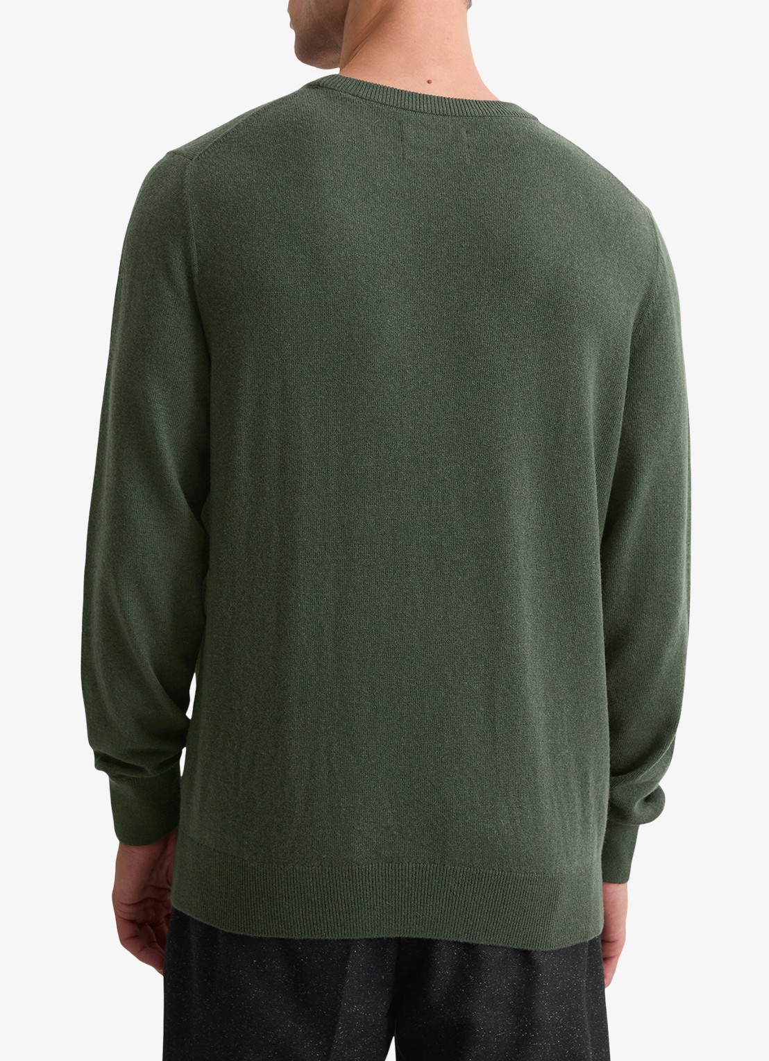 Marc O'Polo Fijngebreide pullover in scheerwolblend - achterkant 5 mangroven / groen