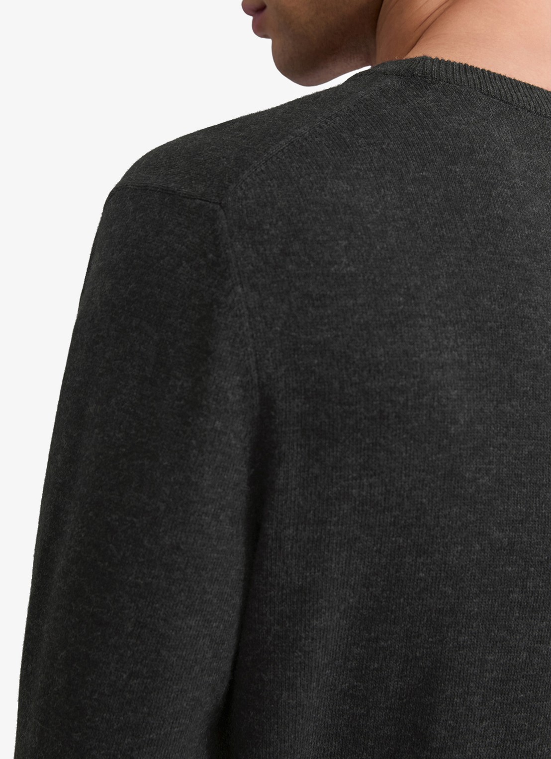 Marc O'Polo Fijngebreide pullover in scheerwolblend - detail 5 donkergrijs