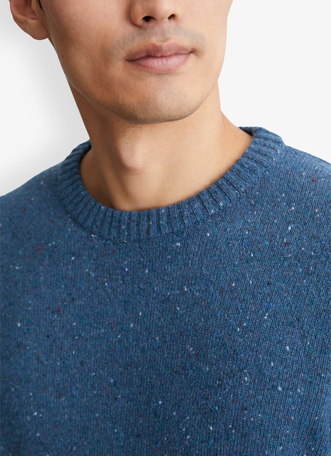 Marc O'Polo Fijngebreide pullover in wolblend met gemêleerd dessin - detail 3 antraciet