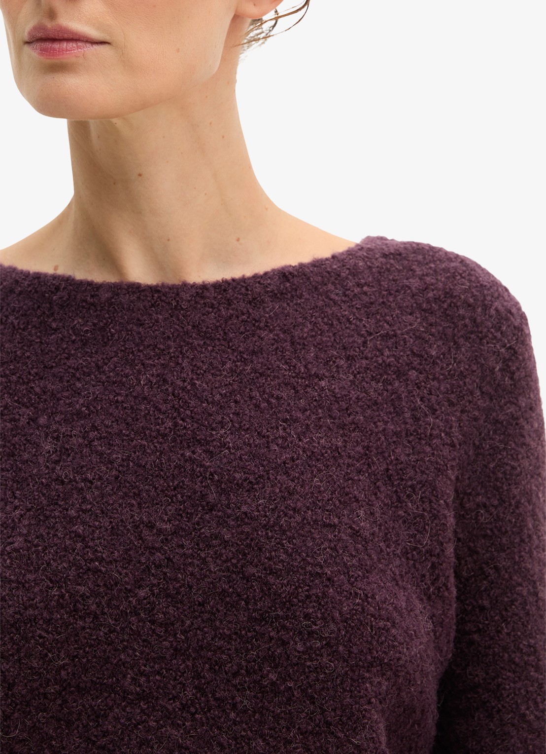 Marc O'Polo Fijngebreide trui in alpaca wolblend  - detail 5 paars