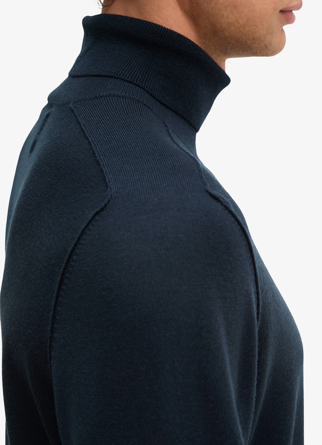 Marc O'Polo Fijngebreide trui met col - detail 2 donkerblauw