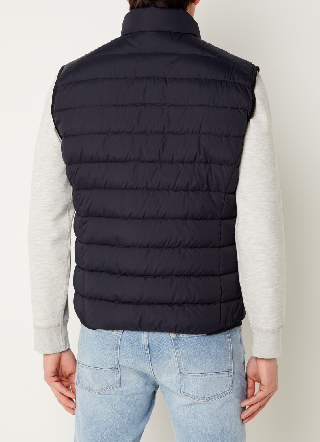 Marc O'Polo Gewatteerde bodywarmer met logo - achterkant blauw