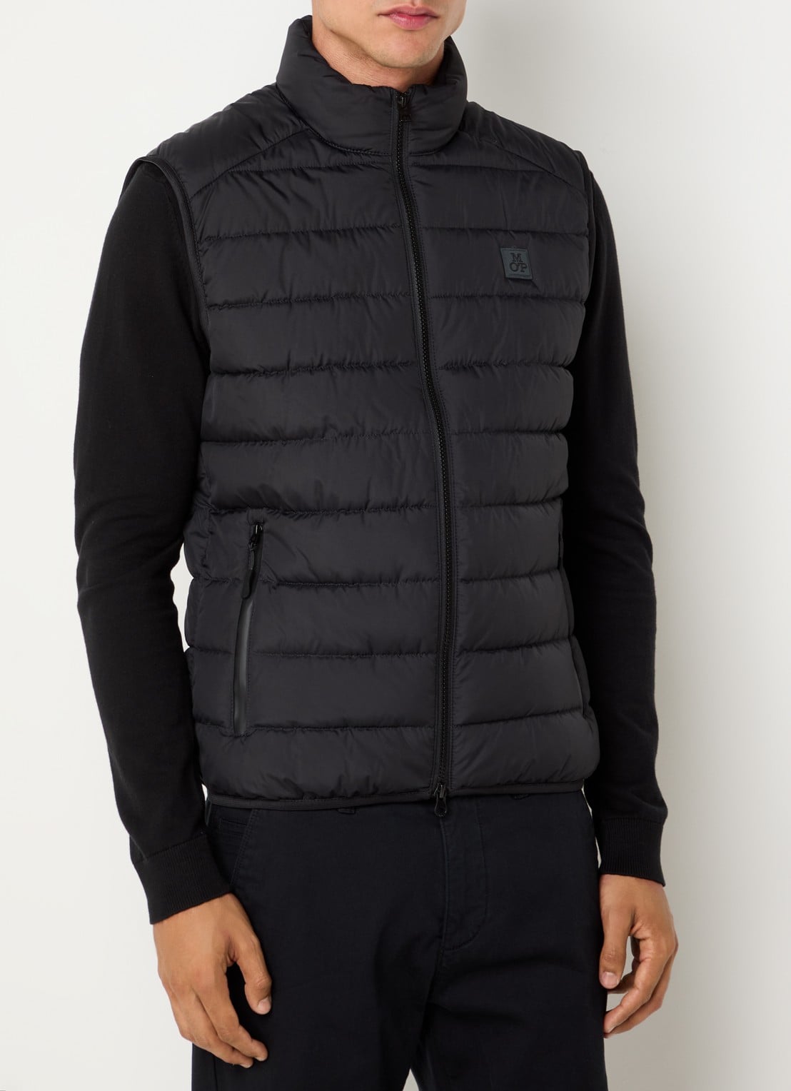 Marc O'Polo Gewatteerde bodywarmer met logo - detail 6 zwart