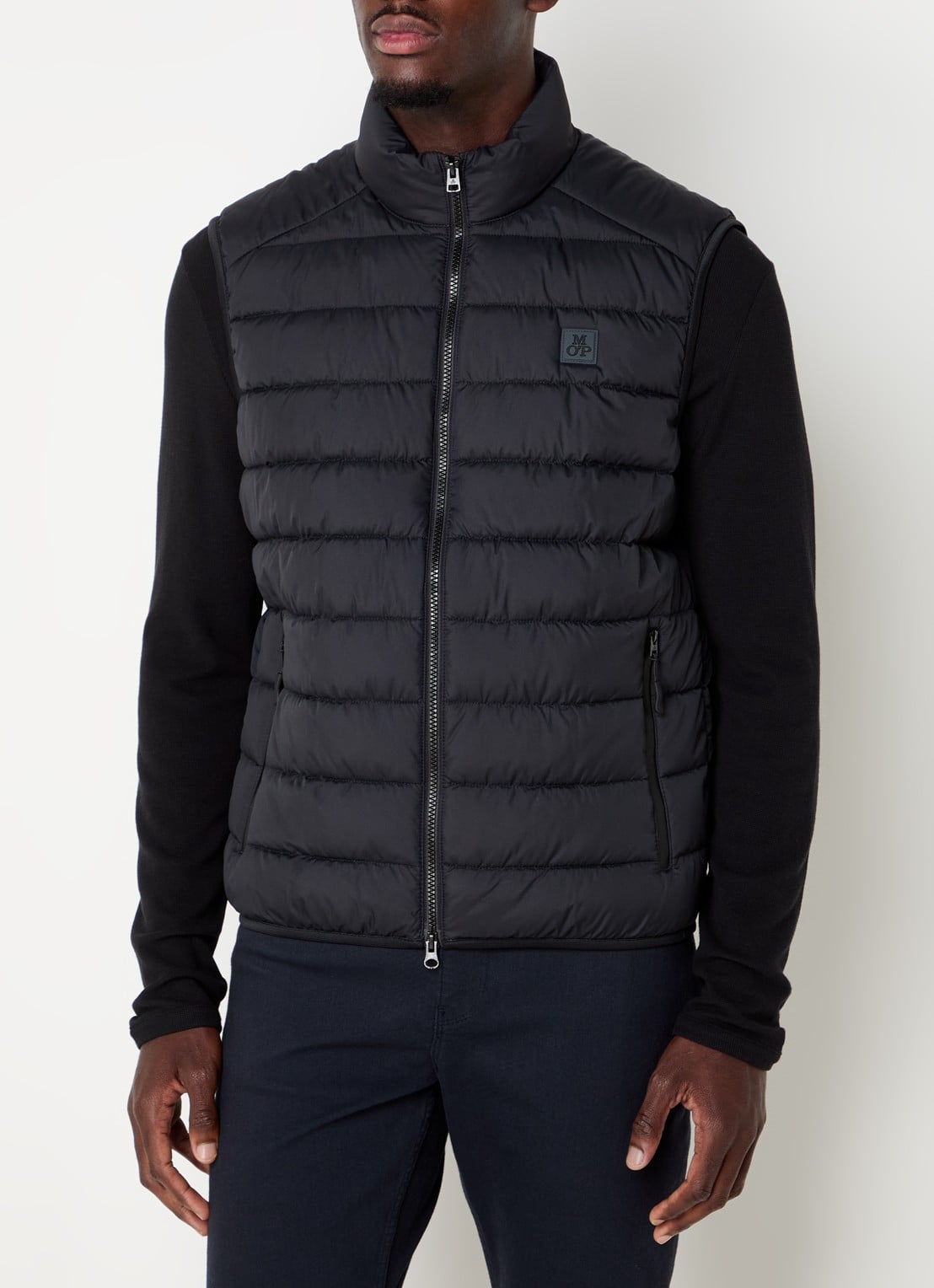 Marc O'Polo Gewatteerde bodywarmer met logo - detail 7 zwart