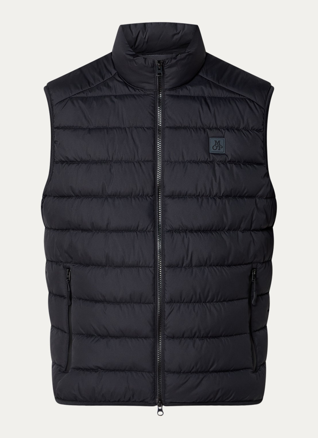 Marc O'Polo Gewatteerde bodywarmer met logo - voorkant 3 zwart