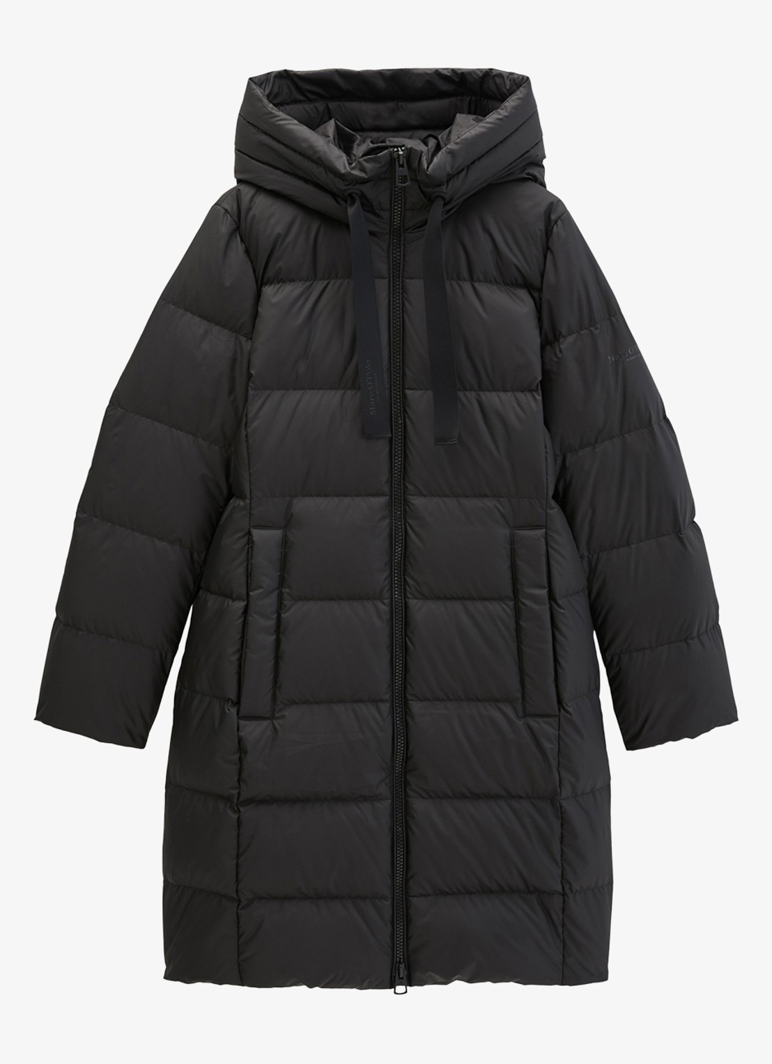 Marc O'Polo Gewatteerde jas met capuchon - voorkant black / zwart