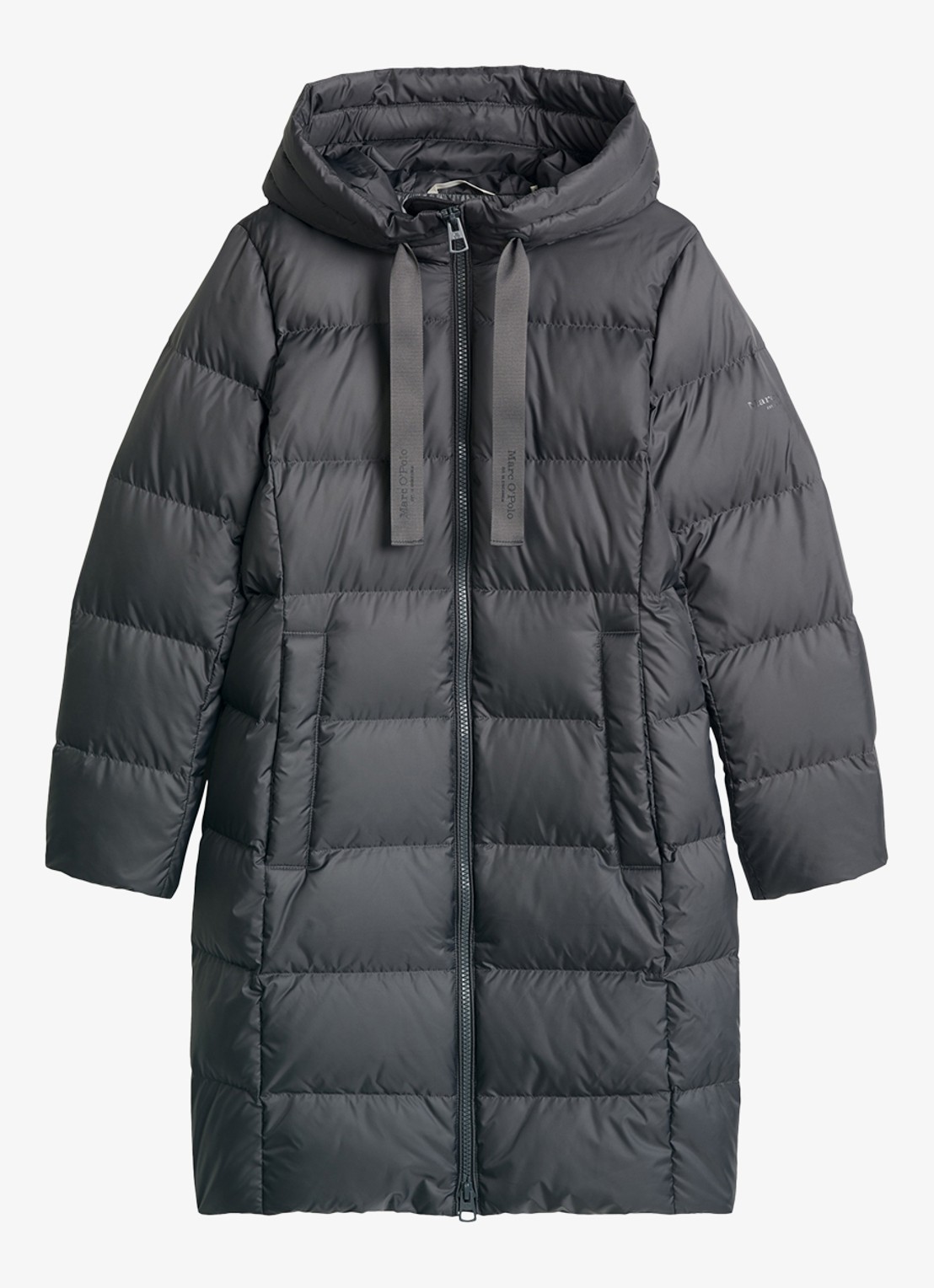 Marc O'Polo Gewatteerde jas met capuchon - voorkant light graphite / grijs
