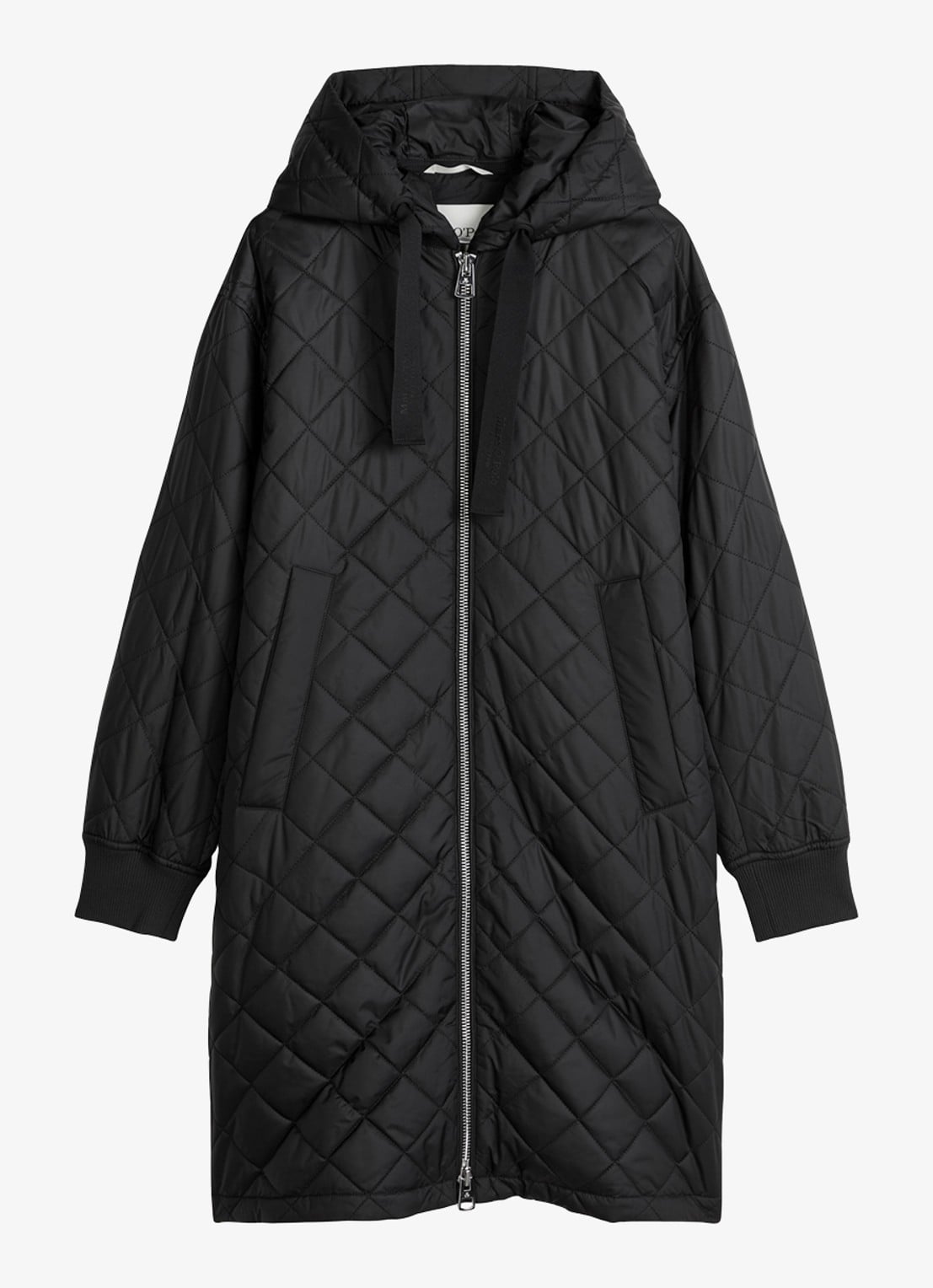 Marc O'Polo Gewatteerde jas met quilt patroon en steekzakken - voorkant black-0001 / zwart