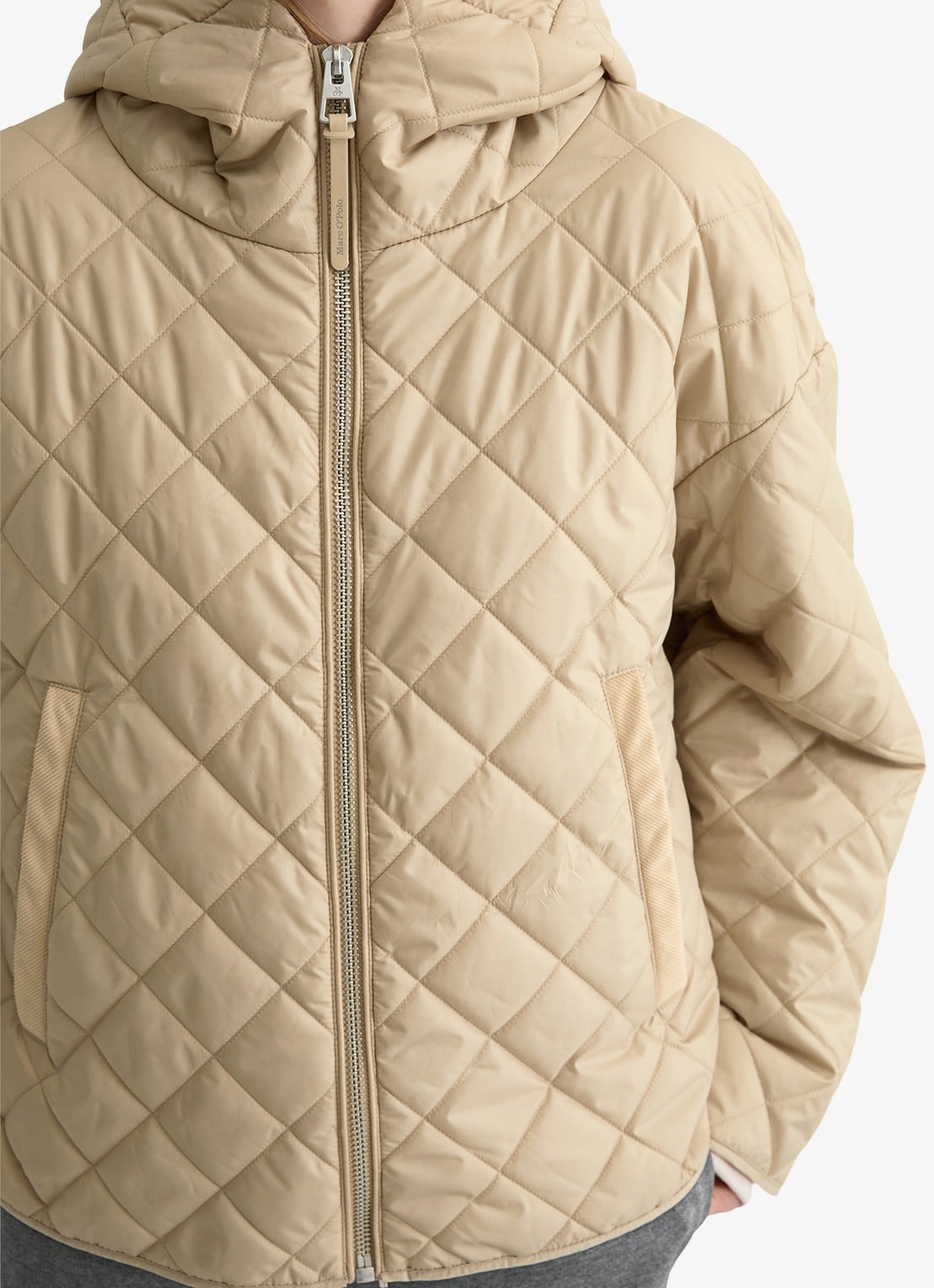 Marc O'Polo Gewatteerde jas met ruitdessin - detail 5 beige