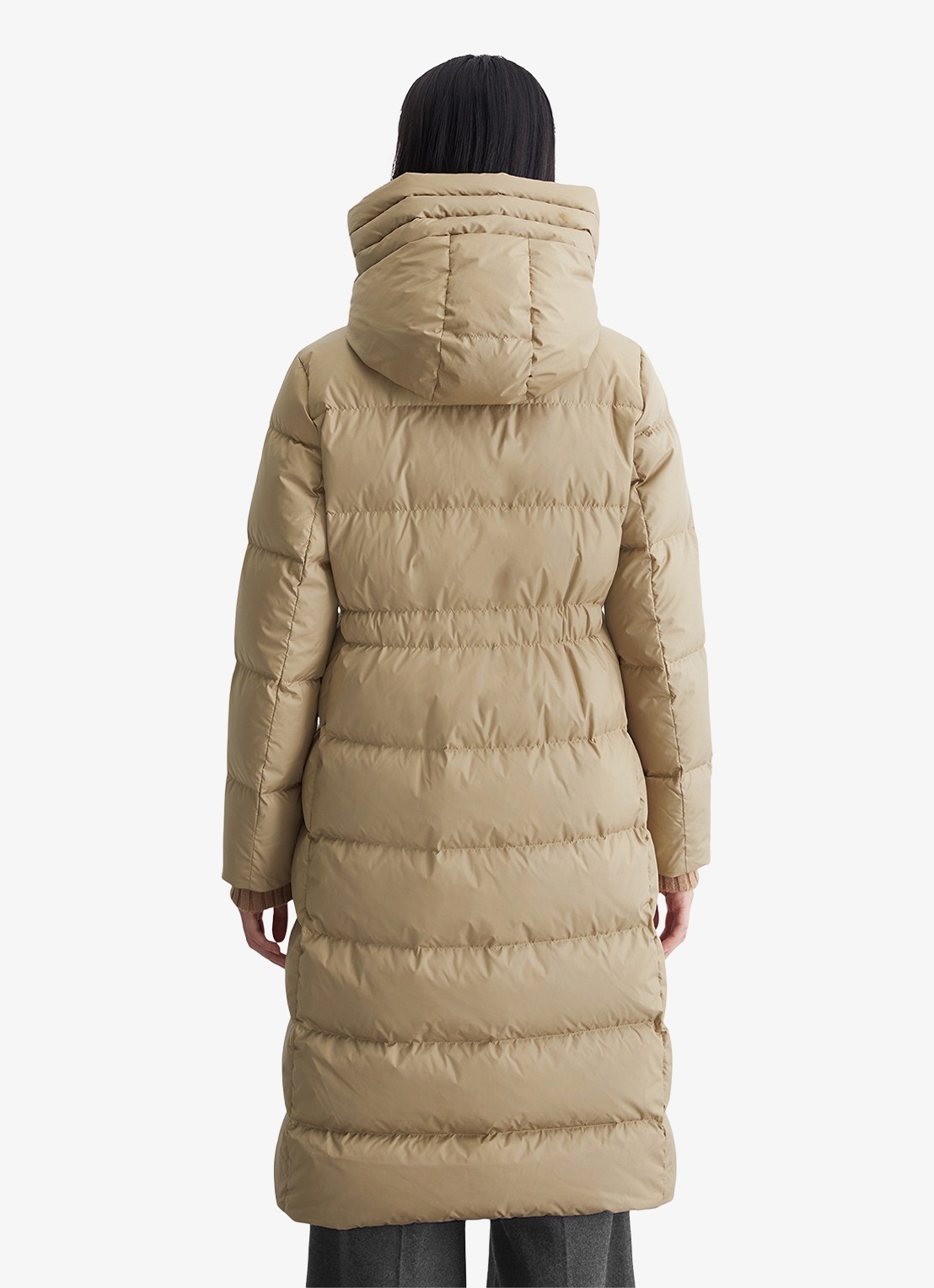Marc O'Polo Gewatteerde parka met donsvulling en trekkoord - achterkant beige