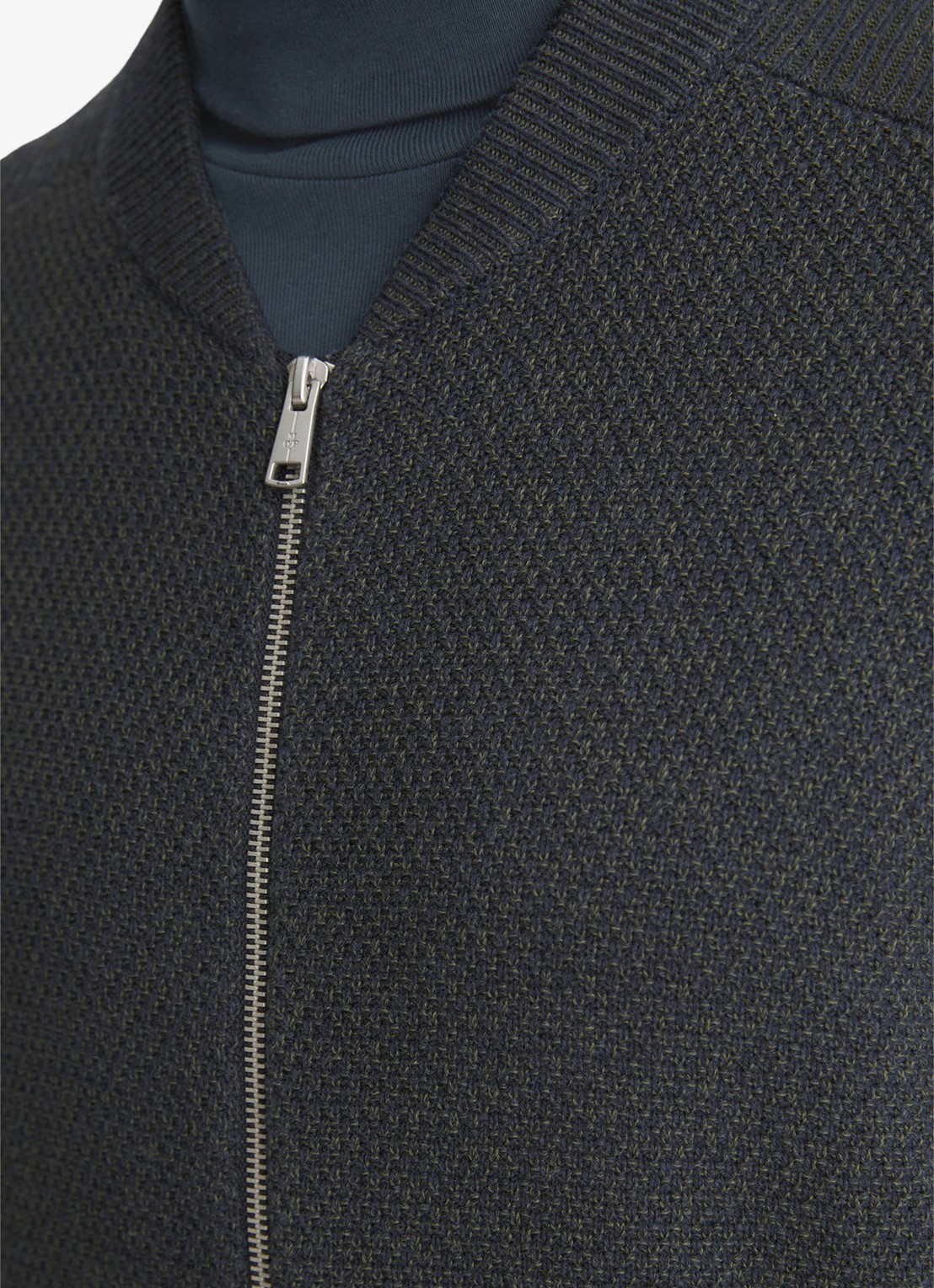Marc O'Polo Grofgebreid vest in scheerwolblend - detail 4 dark navy-898 / blauw