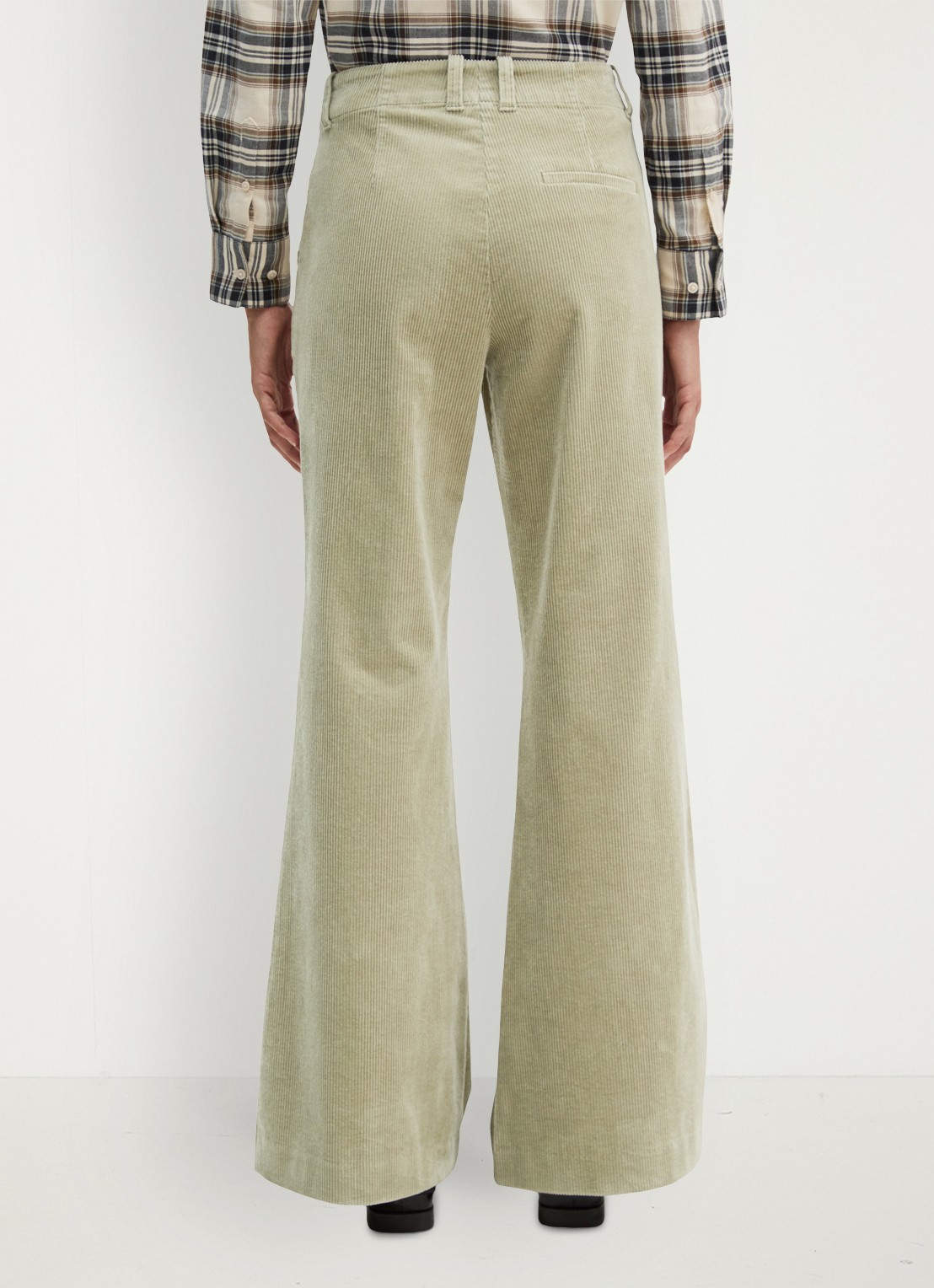 Marc O'Polo High waist flared jeans van corduroy - achterkant 5 smooth sage / groen
