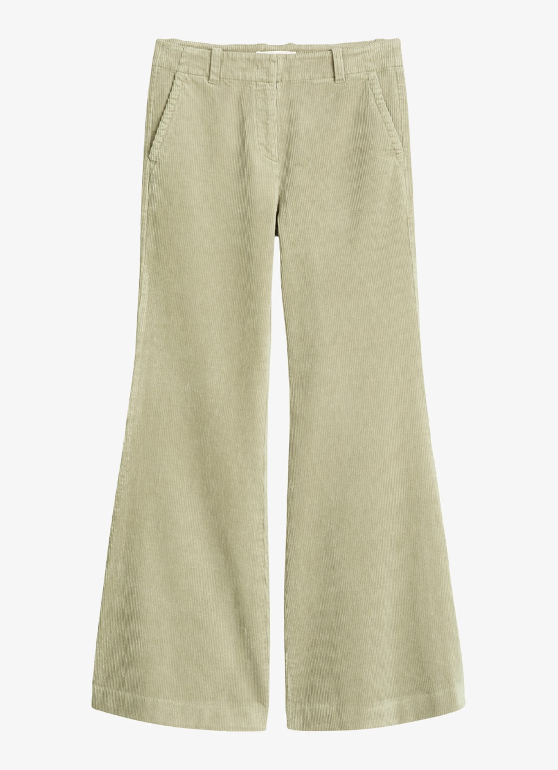 Marc O'Polo High waist flared jeans van corduroy - voorkant 3 smooth sage / groen
