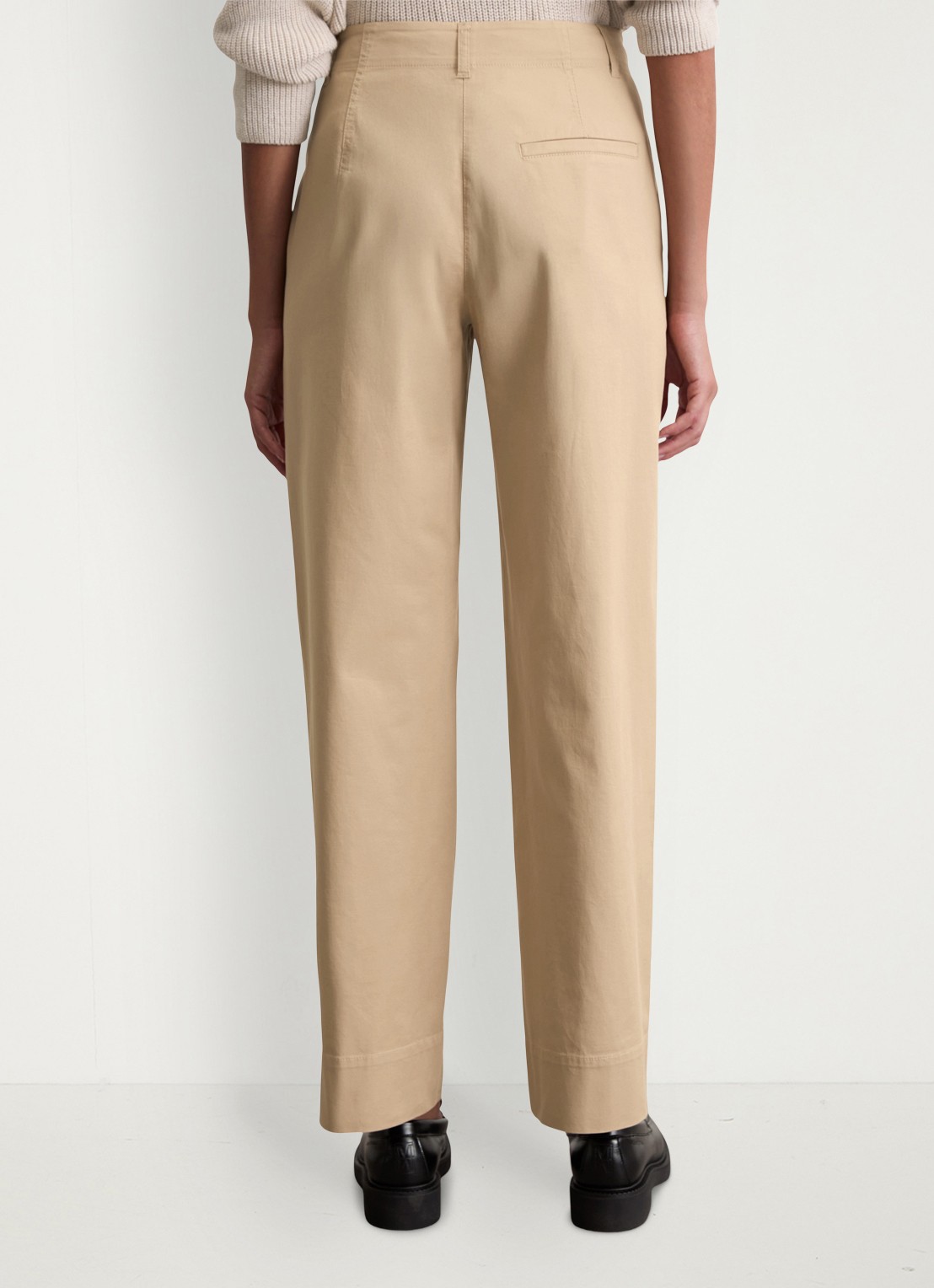 Marc O'Polo High waist straight fit pantalon met steekzakken - achterkant 3 beige