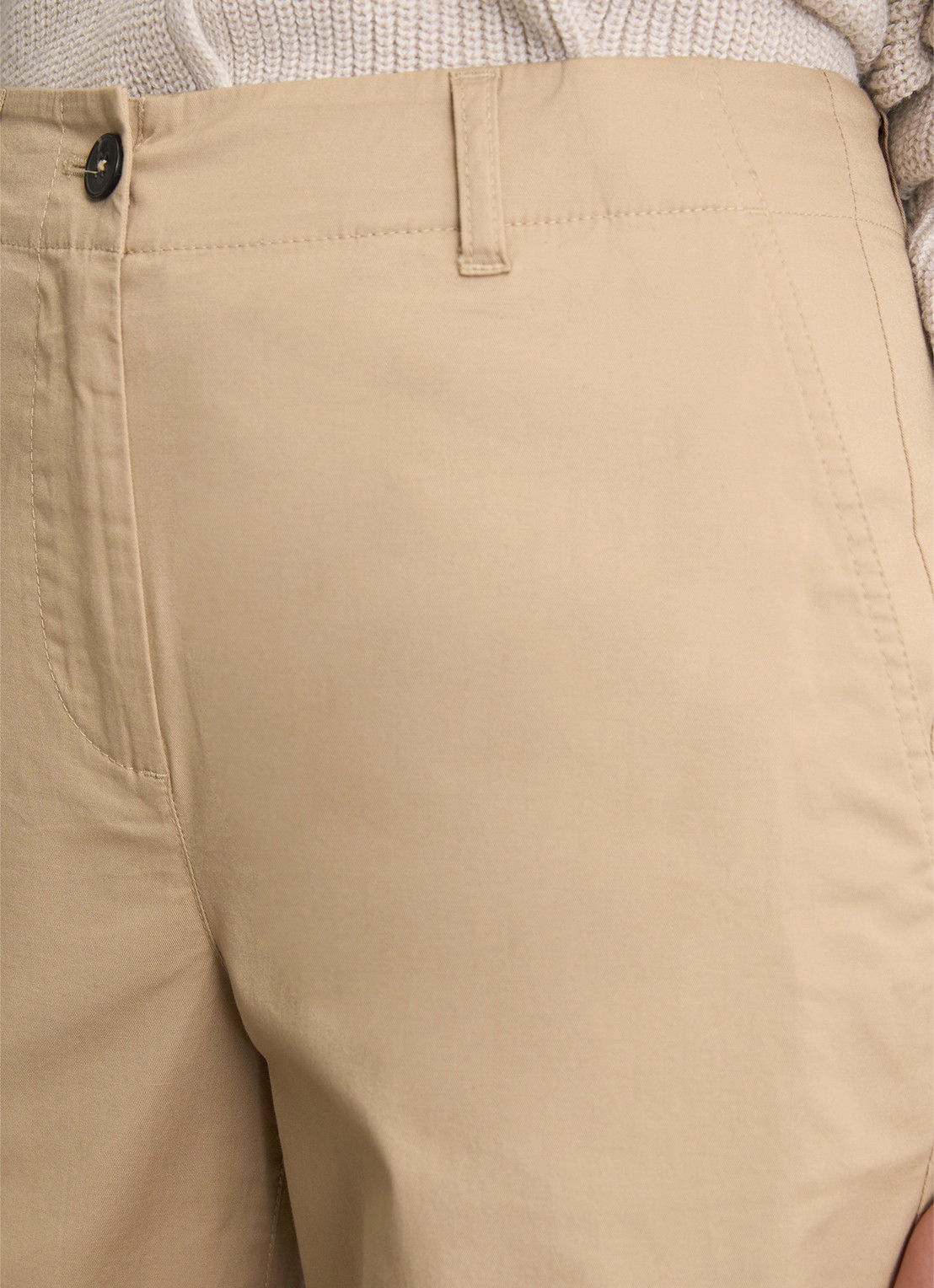 Marc O'Polo High waist straight fit pantalon met steekzakken - detail 5 beige
