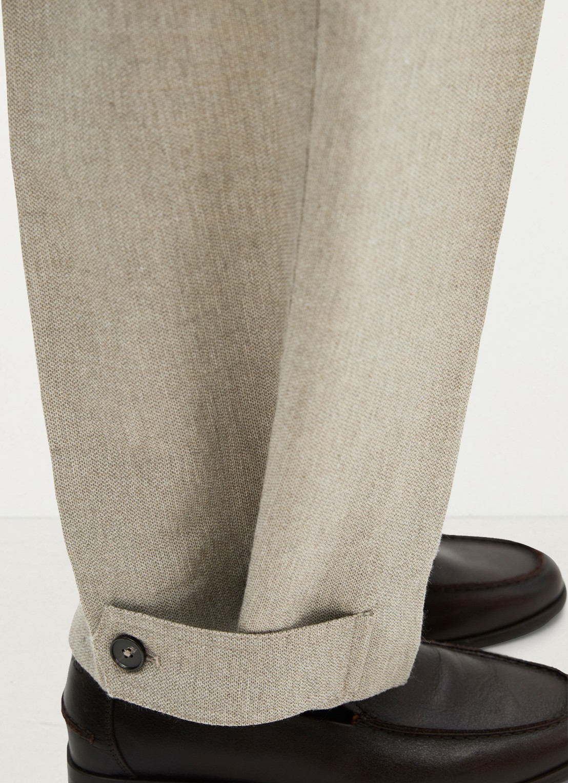 Marc O'Polo High waist tapered fit pantalon met steekzakken - detail 5 taupe