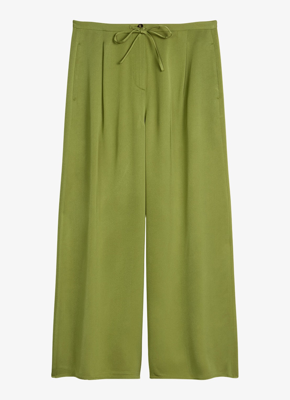 Marc O'Polo High waist wide fit broek met steekzakken - voorkant shaded fern / groen