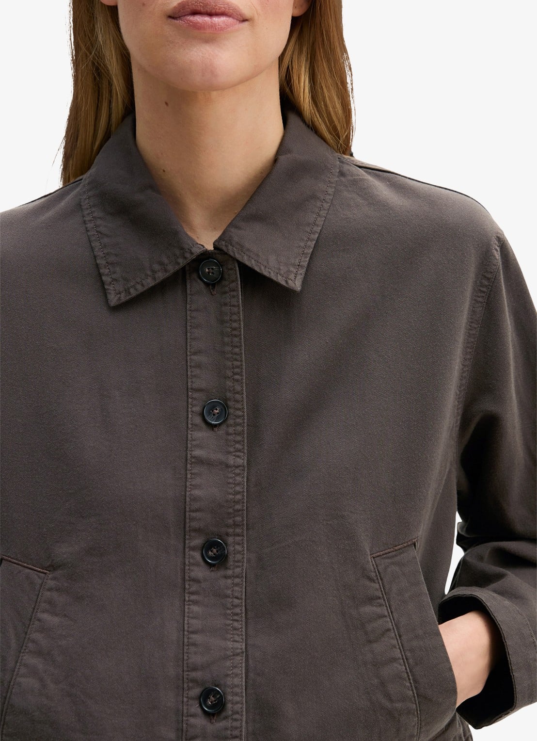 Marc O'Polo Jack in lyocell blend met steekzakken - detail 5 bruin