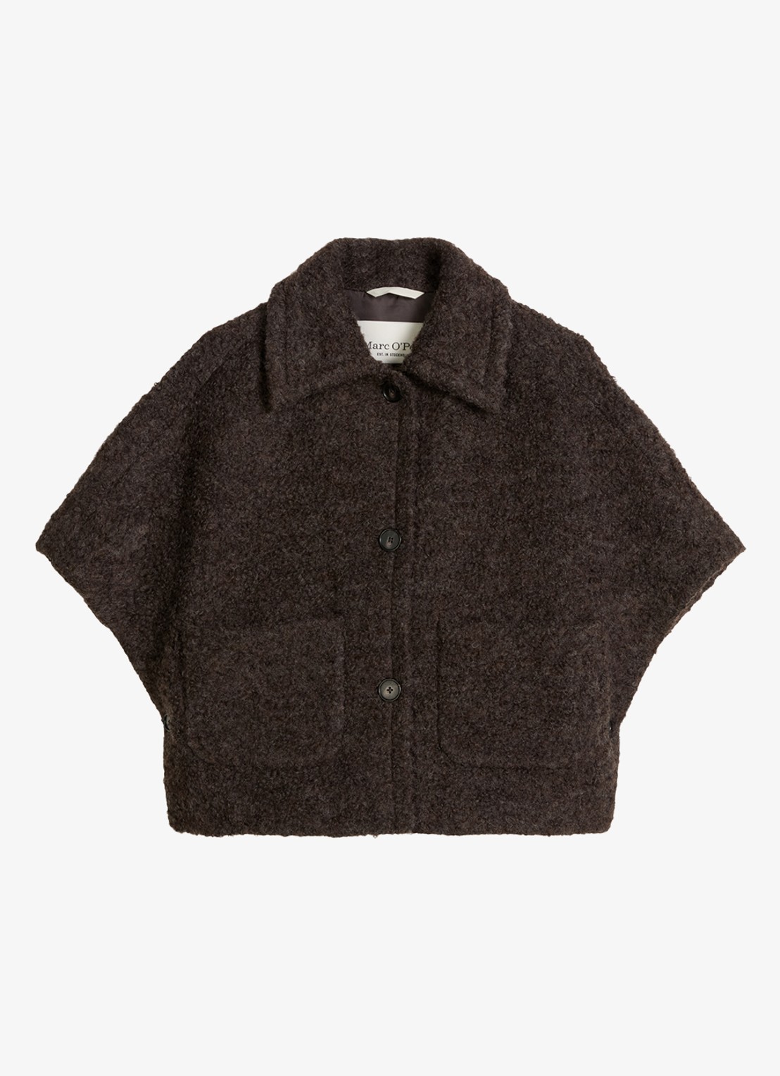 Marc O'Polo Jack in wolblend met structuur - voorkant 4 bruin