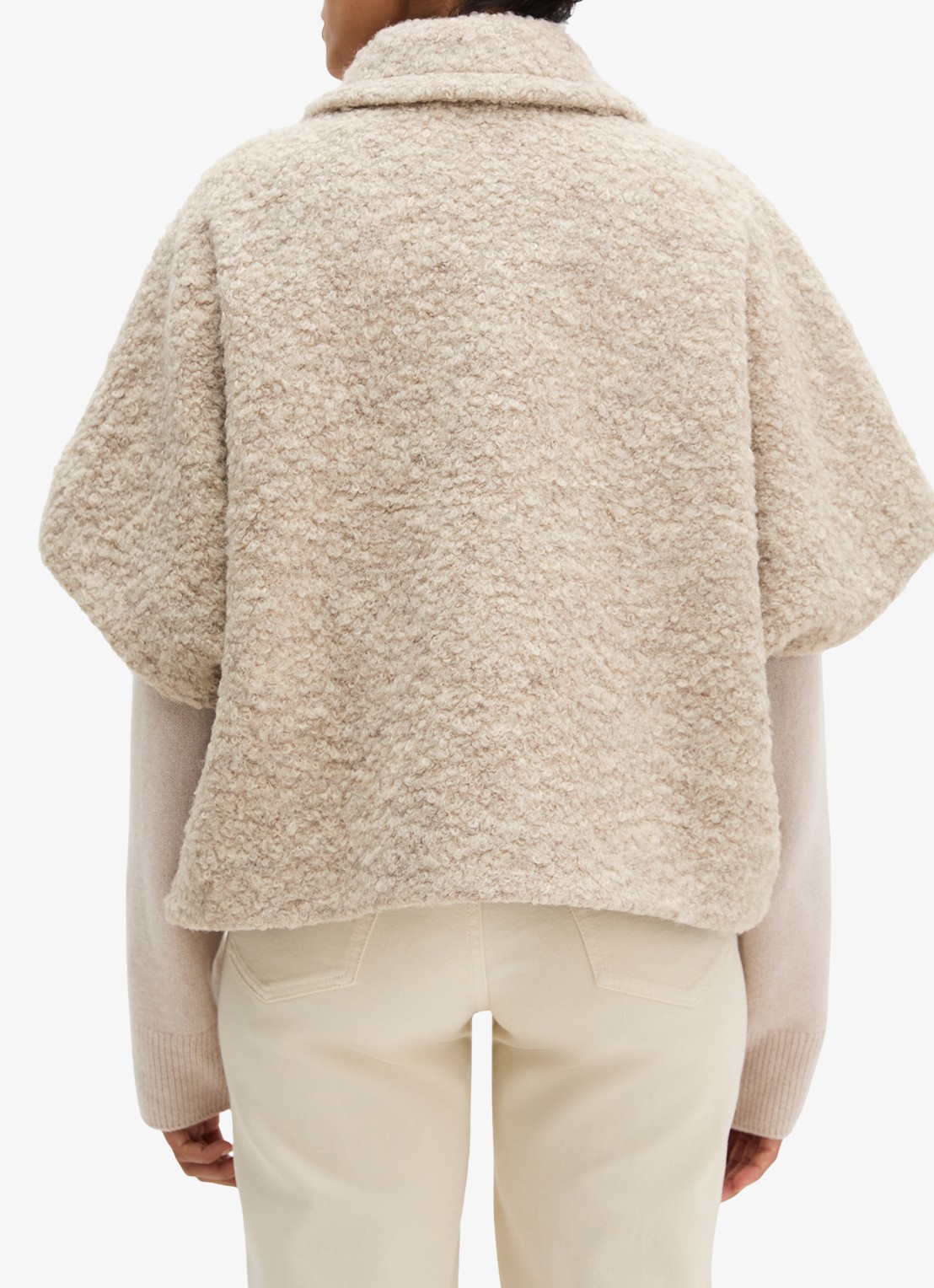 Marc O'Polo Jack in wolblend met structuur - achterkant 5 beige