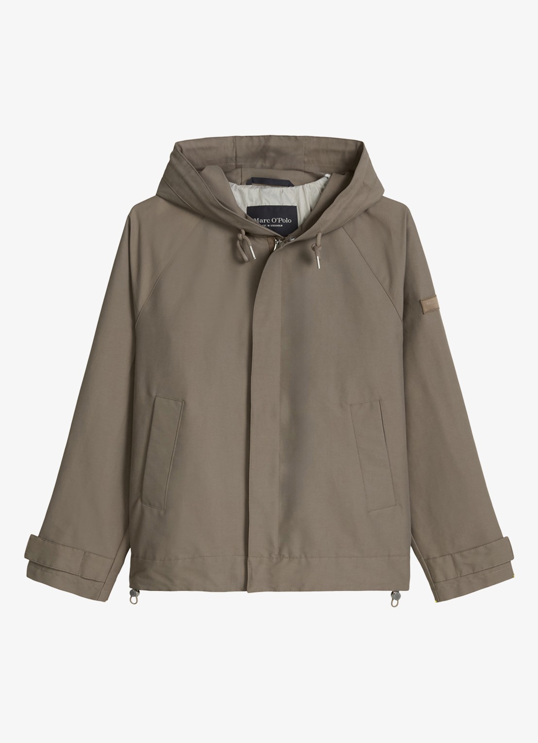 Marc O'Polo Jack met capuchon en steekzakken - voorkant bruin