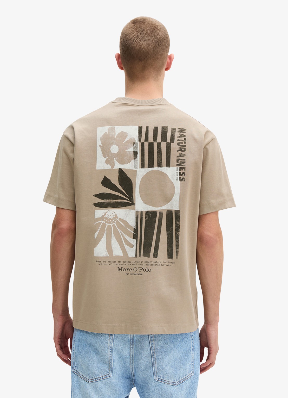 Marc O'Polo Jersey T-shirt met logo- en backprint - achterkant 3 charleston gray/2124