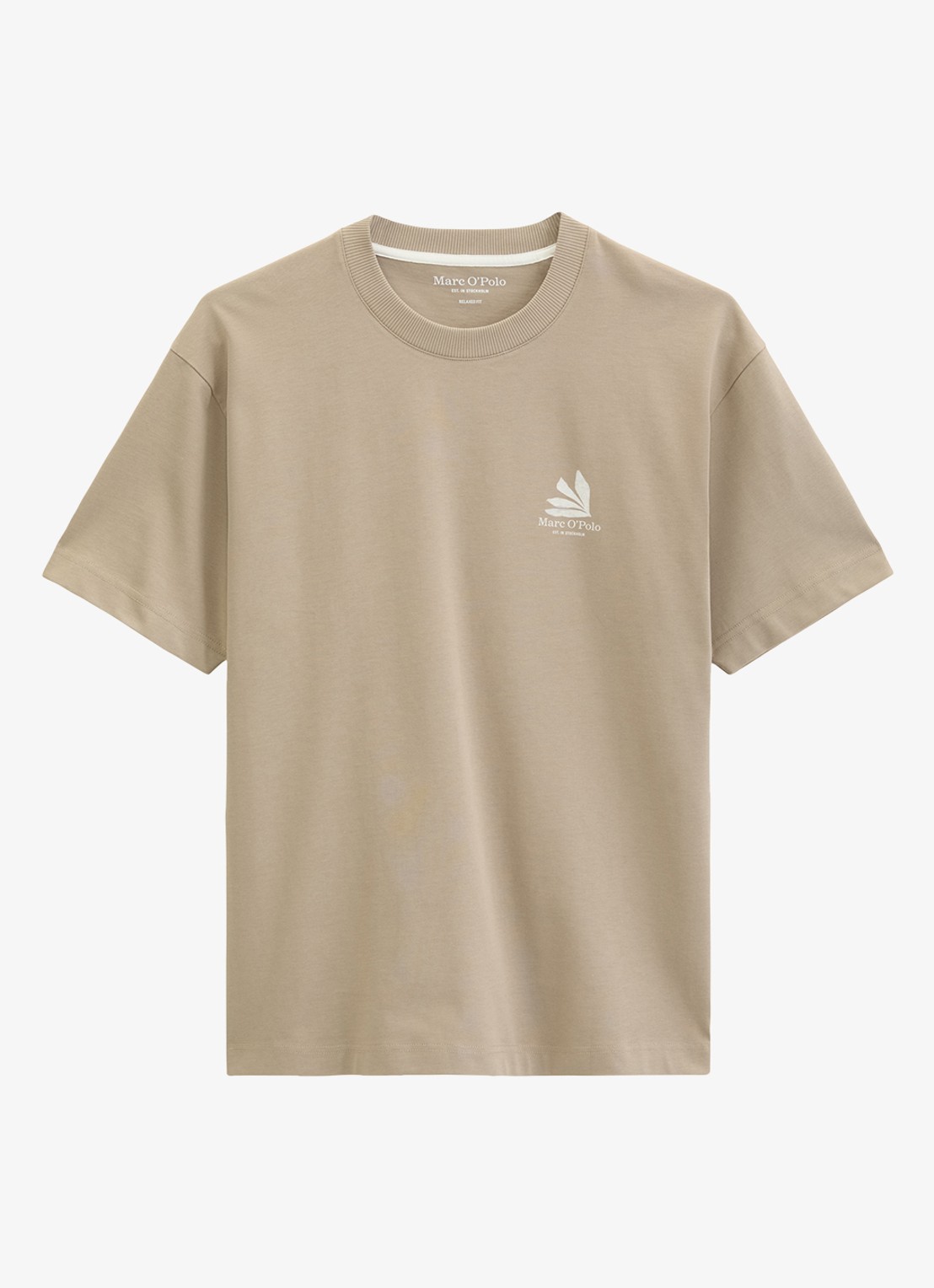 Marc O'Polo Jersey T-shirt met logo- en backprint - voorkant charleston gray/2124